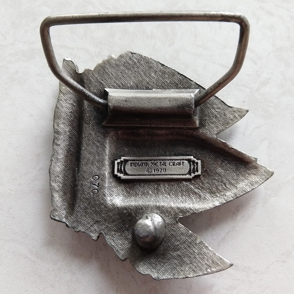 Vintage 1970s Pewter Sailboat Belt Buckle